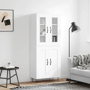 přebalovací pult a komoda Skříň highboard bílá 69,5 x 34 x 180 cm kompozitní dřevo Bílá3198369