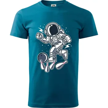 Astro bowling - Klasické pánské triko vyšší gramáže - M ( Petrolejová )