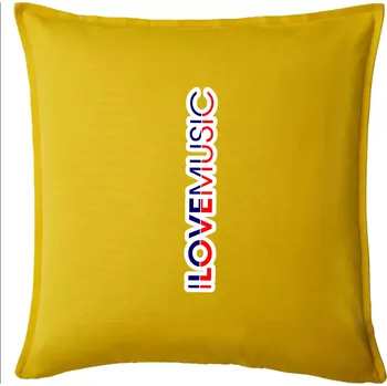 Polštář I love music na výšku - Polštář 50x50 - 50x50 - Pouze potah ( Žlutá )