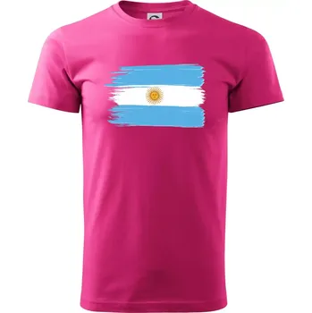 Argentina vlajka kreslená štětkou - Klasické pánské triko vyšší gramáže - S ( Purpurová )