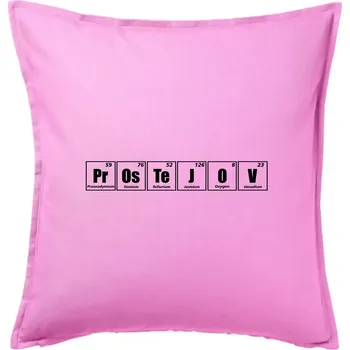 Polštář Periodická tabulka Prostějov - Polštář 50x50 - 50x50 - Pouze potah ( Růžová )