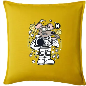 Polštář Myš kosmonaut komiks - Polštář 50x50 - 50x50 - Pouze potah ( Žlutá )