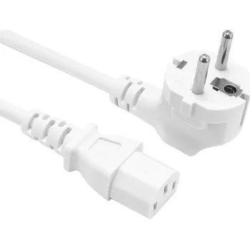 Napájecí kabel Napájecí kabel C13 - Zástrčka E (Schuko), bílý, 1.5m, 3x1mm, max. 10A