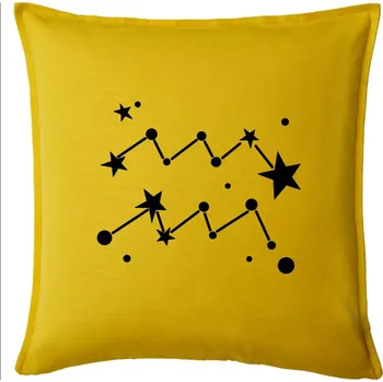 Polštář Souhvězdí - Aquarius - Vodnář - Polštář 50x50 - 50x50 - Pouze potah ( Žlutá )
