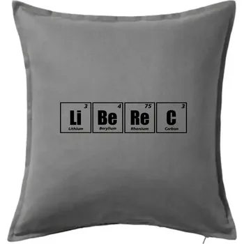 Polštář Periodická tabulka Liberec - Polštář 50x50 - 50x50 - Včetně výplně ( Tmavě šedý melír )