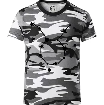 Chlapecké tričko Souhvězdí - Taurus - Býk - Dětské maskáčové triko - 104-110cm / 3-4 roky ( Šedý maskáč )