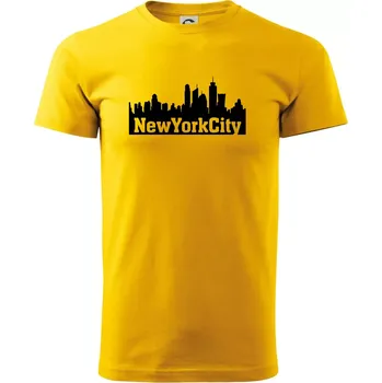 Pánské tričko New York City silueta - Triko extra velké (5-8XL) - 6XL ( Žlutá )