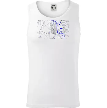 Neratovice - Mapa s vodními toky - Tílko pánské Core - S ( Bílá )