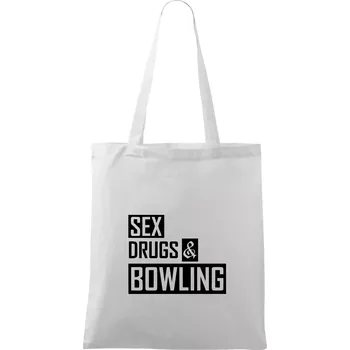 Sex drugs bowling - Taška bavlněná - 42 x 38 cm ( Bílá )