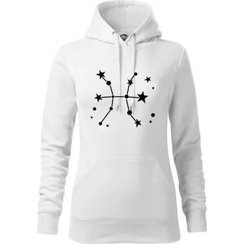 Dámská mikina Souhvězdí - Pisces - Ryby - Mikina dámská Cape s kapucí - XL ( Bílá )