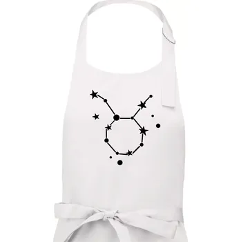 Kuchyňská zástěra Souhvězdí - Taurus - Býk - Pánská zástěra na vaření - Univerzální velikost ( Bílá )