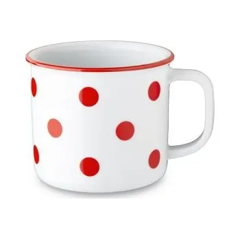 BENEDIKT hrnek s uchem 0,75 l červený puntík (2 ks)