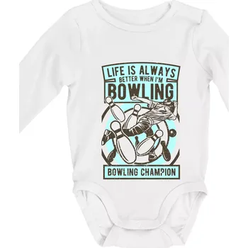 Bowling Champion - Body kojenecké s dlouhým rukávem - Dlouhý r. do 3 měs ( Bílá )