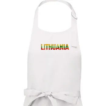 Kuchyňská zástěra Lithuania - nápis vlajka - Pánská zástěra na vaření - Univerzální velikost ( Bílá )