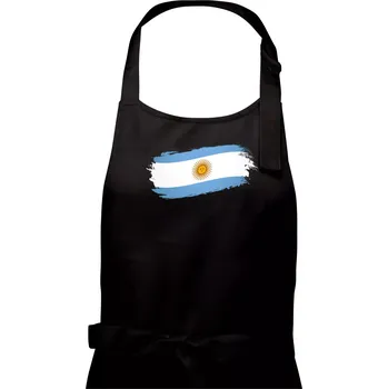Kuchyňská zástěra Argentina vlajka okousaná - Pánská zástěra na vaření - Univerzální velikost ( Černá )