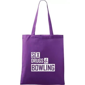 Sex drugs bowling - Taška bavlněná - 42 x 38 cm ( Fialová )