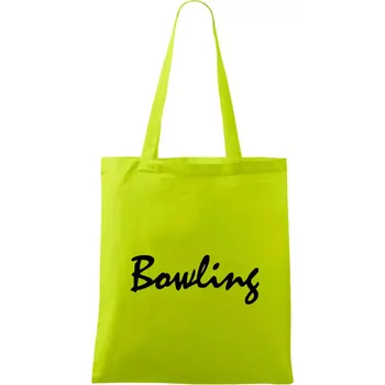 Bowling nápis psací - Taška bavlněná - 42 x 38 cm ( Limetková )