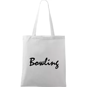 Bowling nápis psací - Taška bavlněná - 42 x 38 cm ( Bílá )
