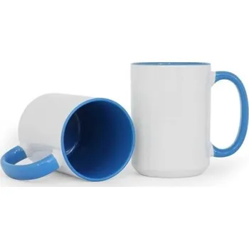 Grawerton Hrnek potisk Megalo,450 ml,bílý, modré ucho,uvnitř