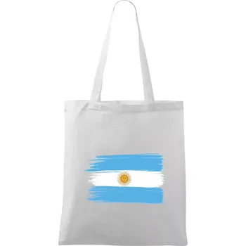 Argentina vlajka kreslená štětkou - Taška bavlněná - 42 x 38 cm ( Bílá )