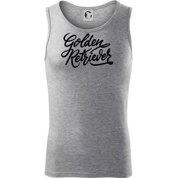 Golden retriever - nápis okrasný - Tílko pánské Core - XL ( Tmavě šedý melír )