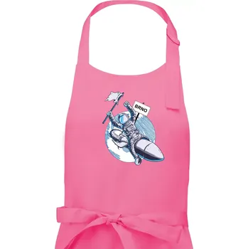 Kuchyňská zástěra Brno penis raketa - Pánská zástěra na vaření - Univerzální velikost ( Růžová )