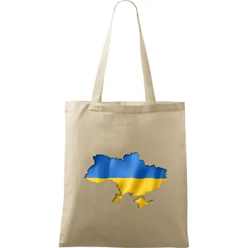 Ukrajina vlajka mapa - Taška bavlněná - 42 x 38 cm ( Naturální )