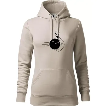 Dámská mikina Koule vs kuželka - Mikina dámská Cape s kapucí - S ( Ledově šedá )