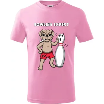 Chlapecké tričko Bowling expert (Hana-creative) - Tričko dětské bavlněné - 146 cm/10 let ( Růžová )