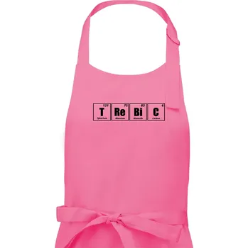 Kuchyňská zástěra Periodická tabulka Třebíč - Dámská zástěra na vaření - Univerzální velikost ( Růžová )