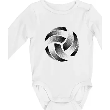 Volejbalový míč tiskový design - Body kojenecké s dlouhým rukávem - Dlouhý r. do 3 měs ( Bílá )