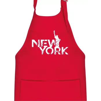 Kuchyňská zástěra New York retro - Dětská zástěra na vaření - Univerzální velikost ( Červená )