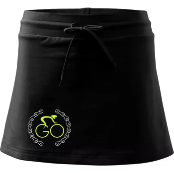 Dámská sukně GO cyklista (fluo potisk) - Sportovní sukně - two in one - XL ( Černá )