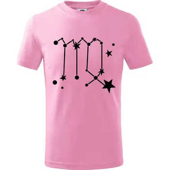 Souhvězdí - Virgo - Panna - Tričko dětské bavlněné - 122 cm/6 let ( Růžová )