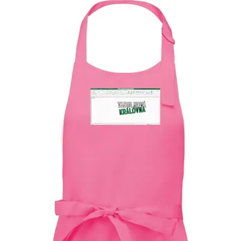 Kuchyňská zástěra Tabulková Královna - Dámská zástěra na vaření - Univerzální velikost ( Růžová )