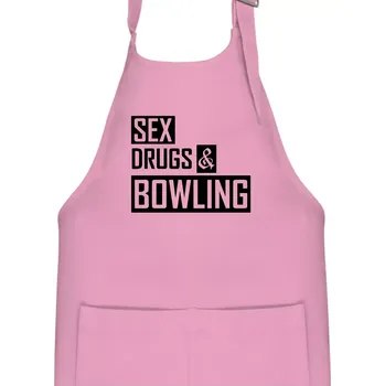 Kuchyňská zástěra Sex drugs bowling - Dětská zástěra na vaření - Univerzální velikost ( Růžová )