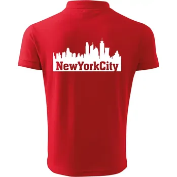 Pánská košile New York City silueta - Polokošile pánská Pique Polo 203 - M ( Červená )