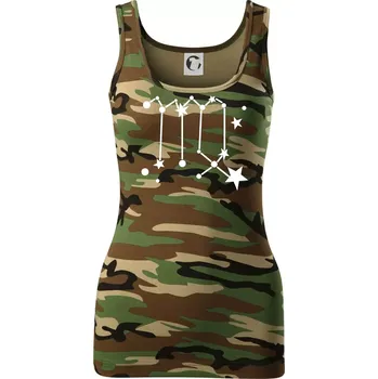 Dámské tričko Souhvězdí - Virgo - Panna - Dámské Maskáčové tílko - XS ( Hnědý maskáč )