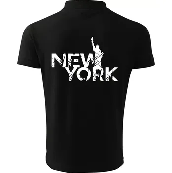 Pánská košile New York retro - Polokošile pánská Pique Polo 203 - L ( Černá )