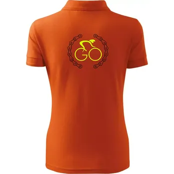 GO cyklista (fluo potisk) - Polokošile dámská Pique Polo - XL ( Oranžová )