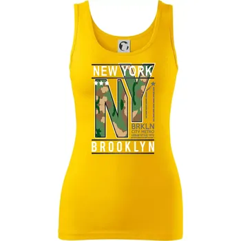 Dámské tričko New York Brooklyn - maskáč - Dámské tílko - 2XL ( Žlutá )