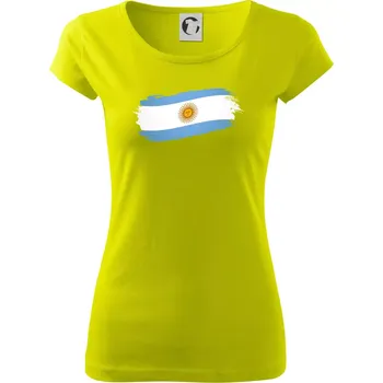 Argentina vlajka okousaná - Dámské triko Pure - XS ( Limetková )