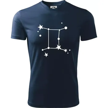 Pánské tričko Souhvězdí - Gemini - Blíženci - Pánské triko Fantasy sportovní (dresovina) - S ( Námořní modrá (velmi tmavá - téměř černá) )
