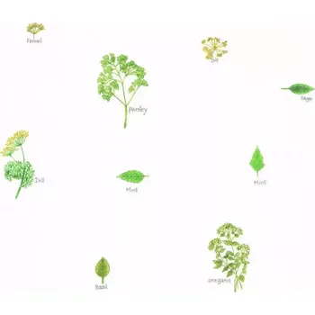 Tapeta Vliesová tapeta na zeď Caselio 100627046, kolekce BISTROT D´ALICE Béžová;Krémová;Zelená