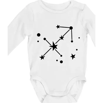 Souhvězdí - Sagittarius - Střelec - Body kojenecké s dlouhým rukávem - Dlouhý r. 3-6 měs ( Bílá )