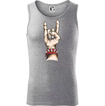 Rocková ruka s náramkem - Tílko pánské Core - S ( Tmavě šedý melír )