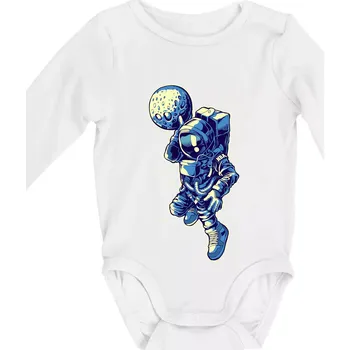 Astro basketbalista - Body kojenecké s dlouhým rukávem - Dlouhý r. do 3 měs ( Bílá )