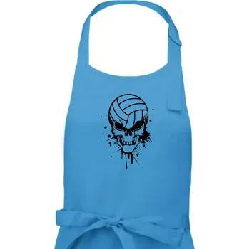 Kuchyňská zástěra Volejbal lebka splash - Pánská zástěra na vaření - Univerzální velikost ( Světlý tyrkys )