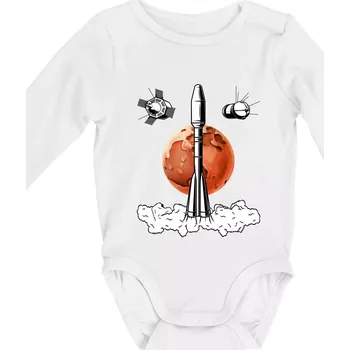 Raketoplán Mars - Body kojenecké s dlouhým rukávem - Dlouhý r. do 3 měs ( Bílá )