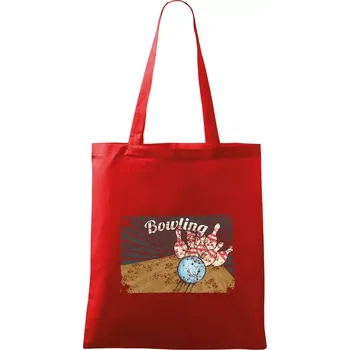 Bowling plakát - Taška bavlněná - 42 x 38 cm ( Červená )